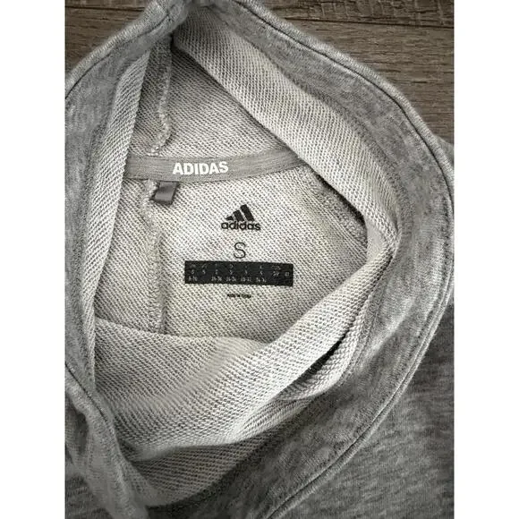 Adidas Sweatshirt Women's Medium Gray Pullover Funnel Neck - Picture 6 of 9